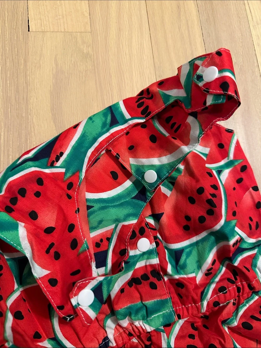 PatPat Red & Green Watermelon Print One-Piece